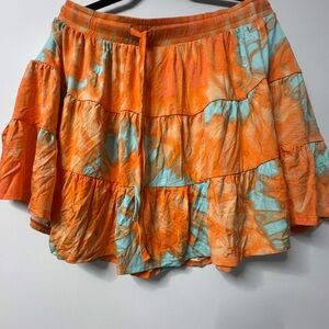 Lularoe Talia - Orange and Blue Tie-Dye Skirt